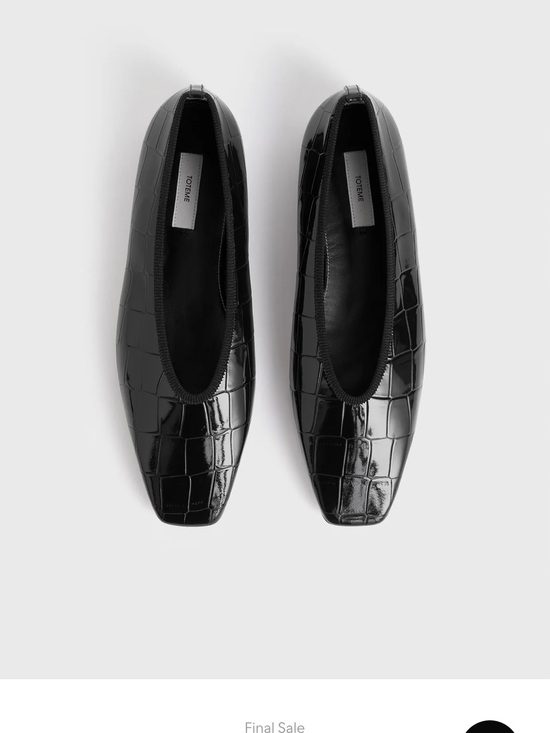 Toteme Shoes - Toteme Minimalist croco-embossed ballerinas black
